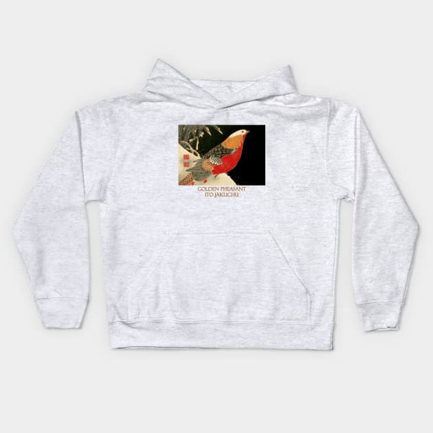 Golden Pheasant (circa 1900) by Ito Jakuchu Kids Hoodie by Naves